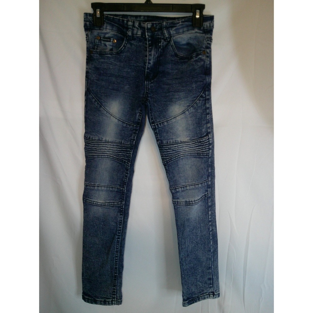 Brooklyn's Best Kids Stretch Jeans Blue Wash Moto Style Size 10‎